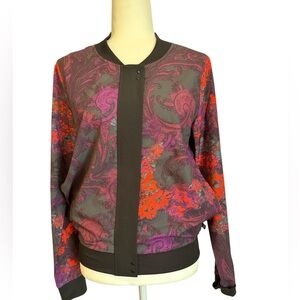 Fabletics Floral Ithaca Bomber Athletic Jacket Size small